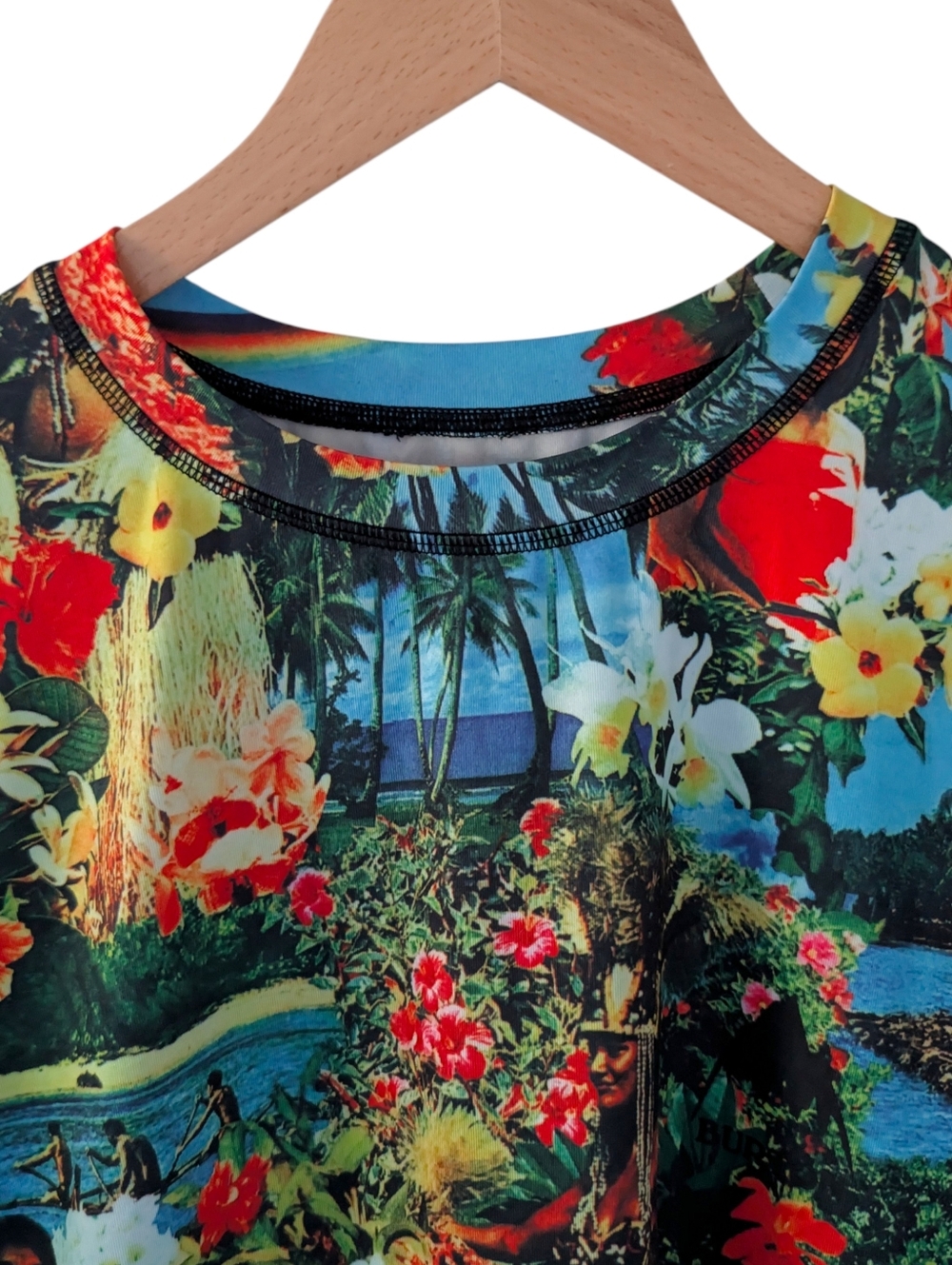 Burton Maui Wowie AOP Hawaiian Lightweight Short Sleeve Poly Spandex Top - Picture 6 of 13